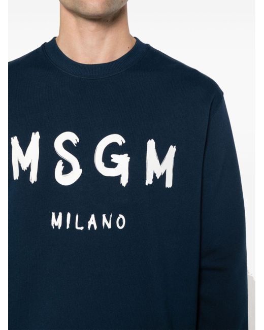 MSGM Sweatshirt mit Logo-Print in Blue für Herren