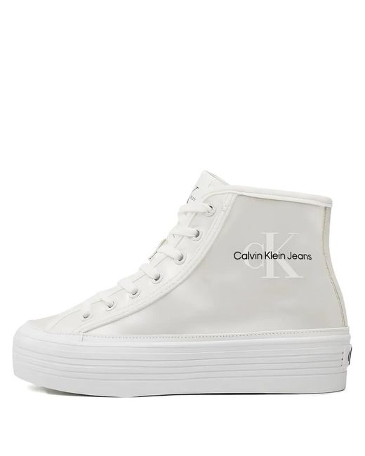 Calvin Klein White Platform High-Top Sneakers