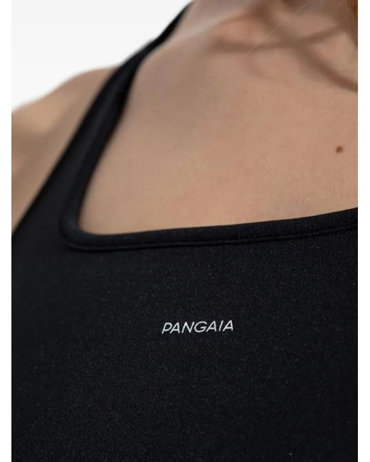 PANGAIA Black Racer-Back Compression Tank Top