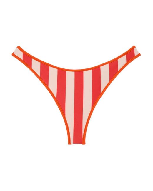 Sunnei Red Bas De Bikini Réversible À Rayures