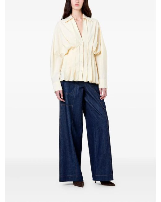 Nicholas Natural Reggie Pleated Shirt
