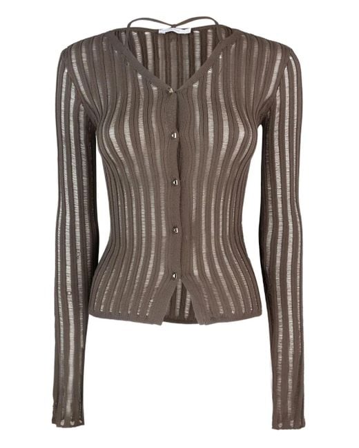 Patrizia Pepe リブニット カーディガン Brown