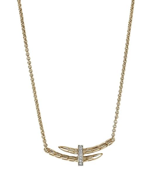 John Hardy Metallic 14K Spear Station Diamond Necklace