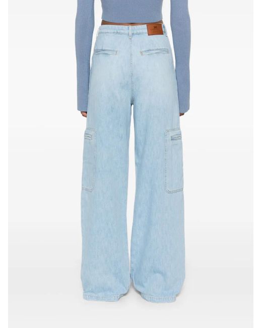 Elisabetta Franchi Blue Cargo Jeans