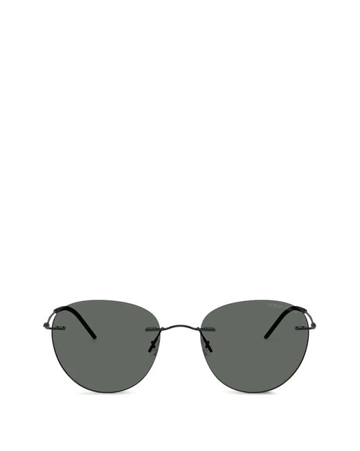 Giorgio Armani Gray Round Sunglasses for men