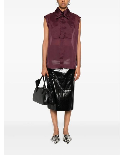 Viktor & Rolf Purple Sleeveless Button-Down Shirt