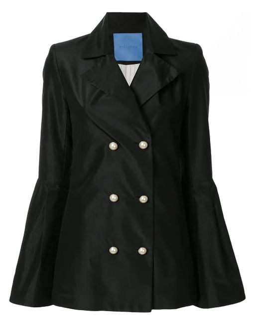 Macgraw Black Wing Double-breasted Silk Blazer