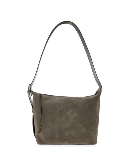 Loewe Gray Medium Loop Leather Shoulder Bag for men