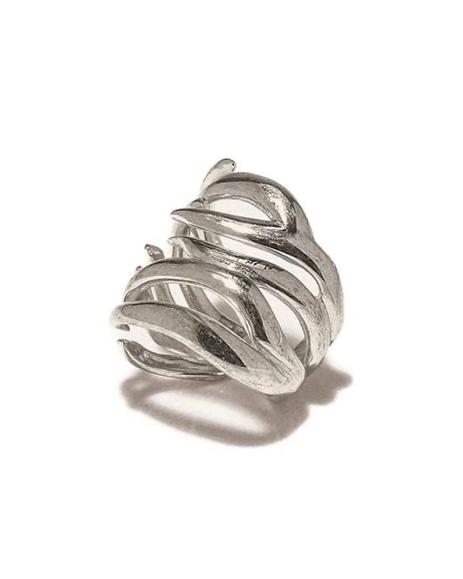 Panconesi White Multi-Ring Ear Cuff