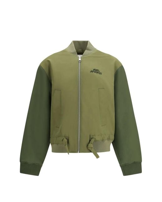 Axel Arigato Green Archer Ribbed Logo Bomber Jacket for men
