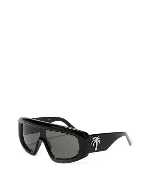 Palm Angels Black Carmel Rectangle-Frame Sunglasses for men