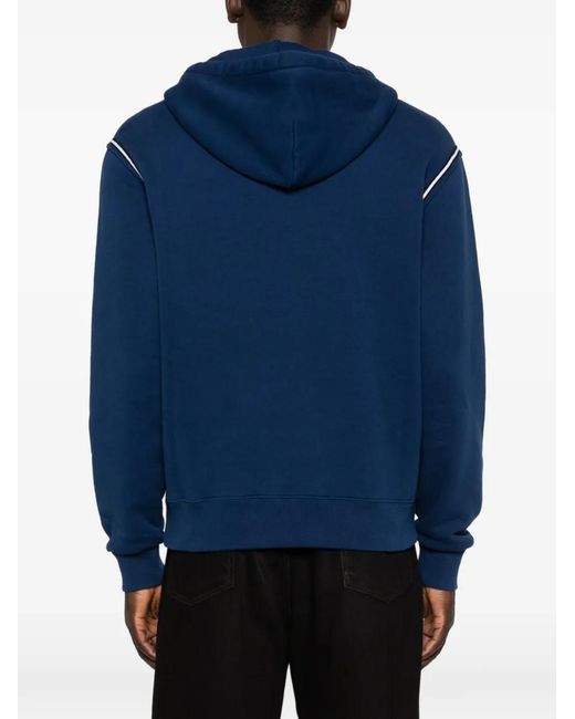 KENZO Blue Logo-Appliqué Hoodie for men