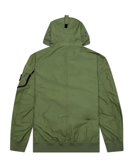 Stone Island Green Compass-Badge Hooded Jacket for men