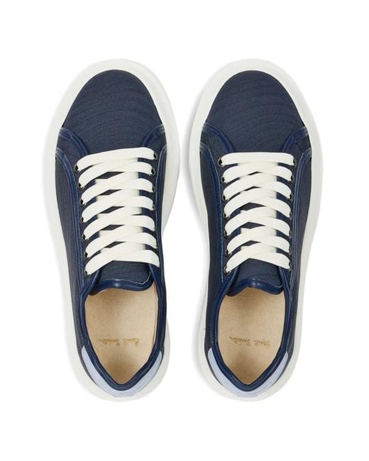 Paul Smith Blue Swirl-Effect Platform Sneakers