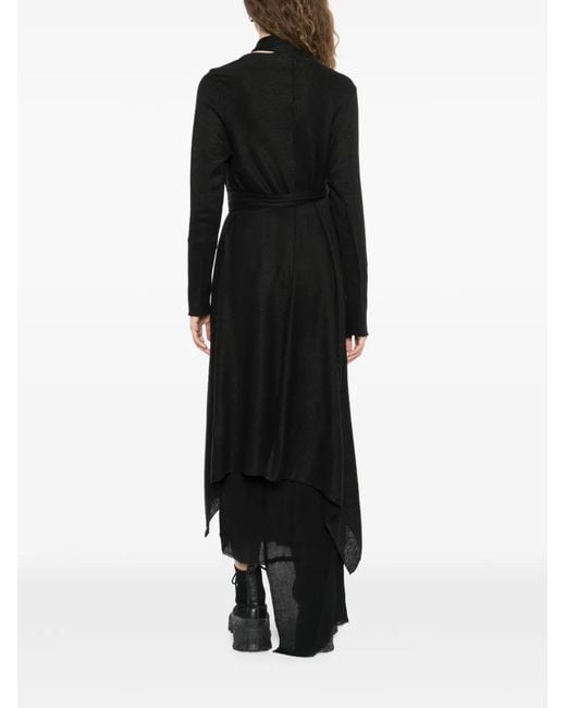 Limi Feu Black Ribbed Asymmetric Coat