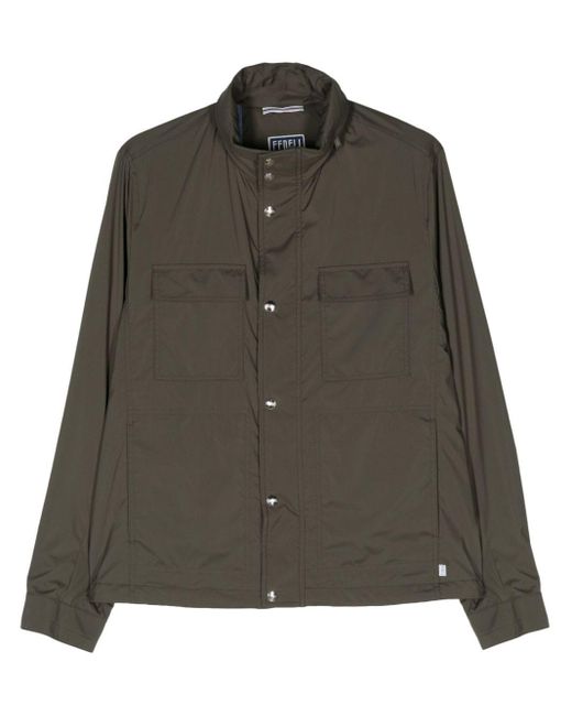 Fedeli Green Zip-up Hooded Jacket for men