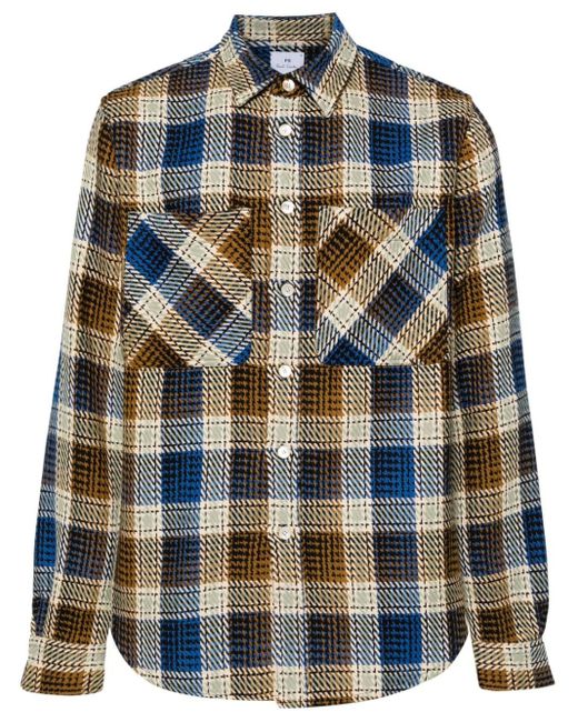PS by Paul Smith Brown Checked Casual Shirt for men