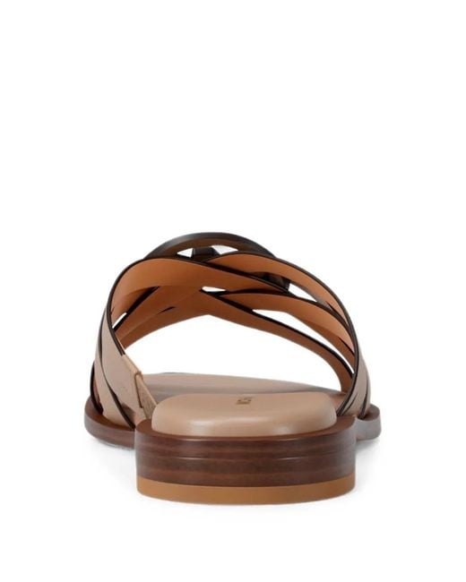 Michael Kors Brown Erika Logo-Plaque Sandals