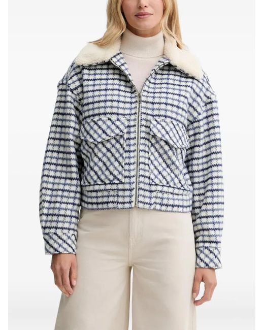 Levi's Blue '90S Check Faux-Fur Jacket