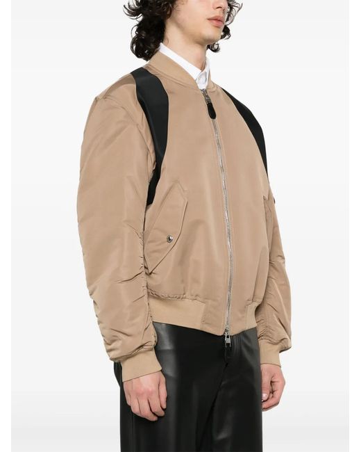 McQueen Natural Contrasting-Panel Bomber Jacket for men