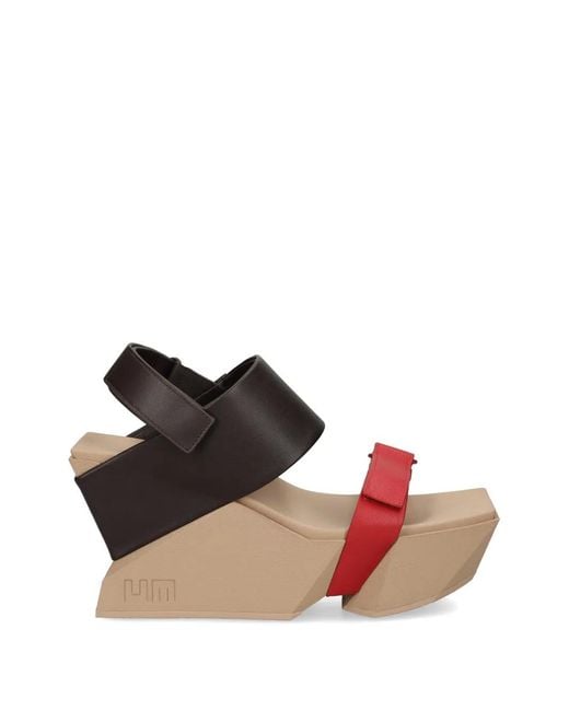 United Nude Black Brutt Touch-Strap Wedge Sandals