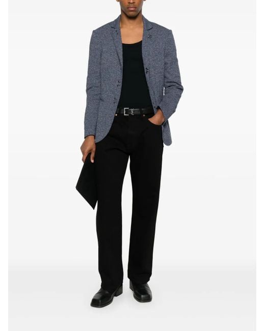 John Varvatos Blue Single-Breasted Blazer for men