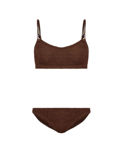 Hunza G Brown Cassie Beaded Bikini