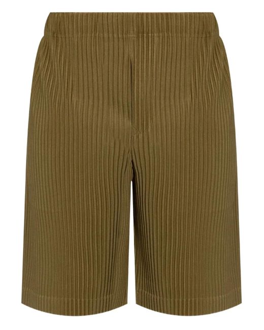 Homme Plissé Issey Miyake Shorts Met Plissé-Effect in het Green voor heren