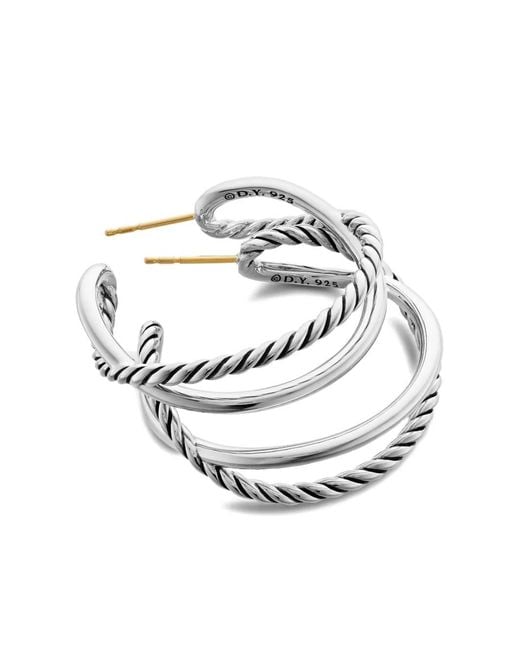 Orecchini A Cerchio Crossover di David Yurman in Metallic