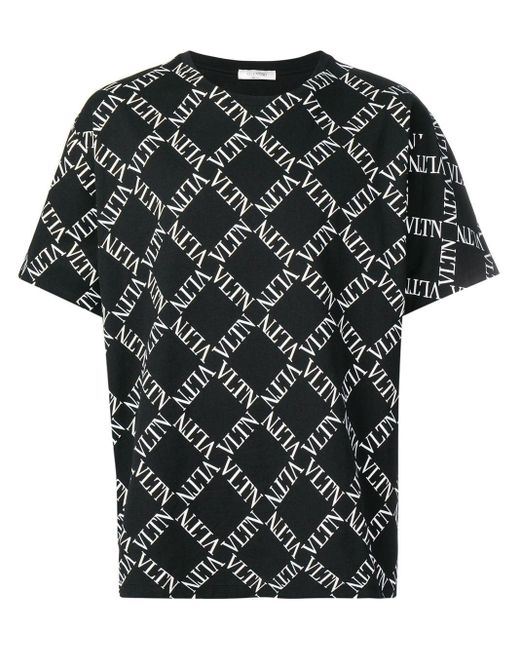 Valentino T-Shirt mit VLTN-Muster in Black für Herren