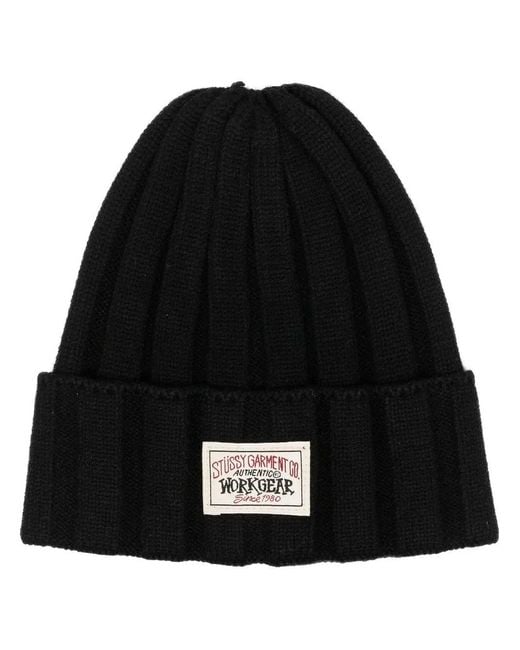 Stussy Gerippte Mütze Mit Logo-Patch in Black für Herren