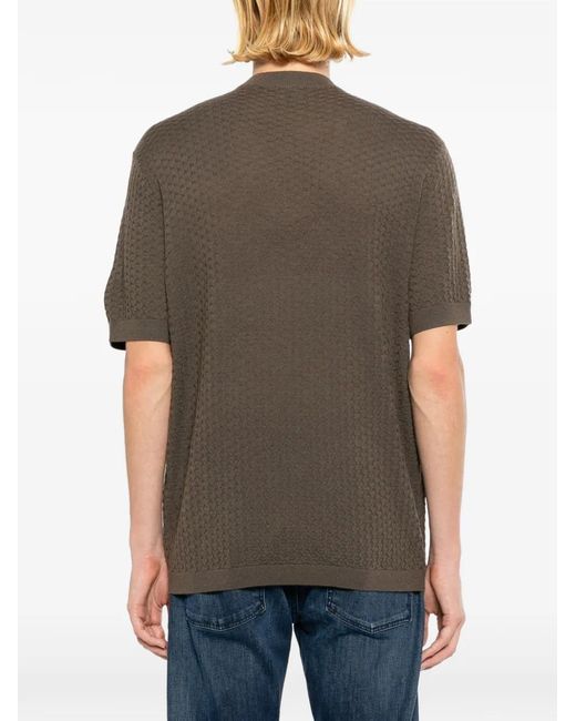 Emporio Armani Gray Textured Wool Top for men