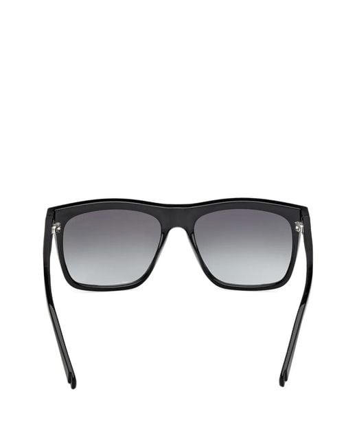 GUESS EYEWEAR Black Logo-Plaque Rectangle-Frame Sunglasses for men