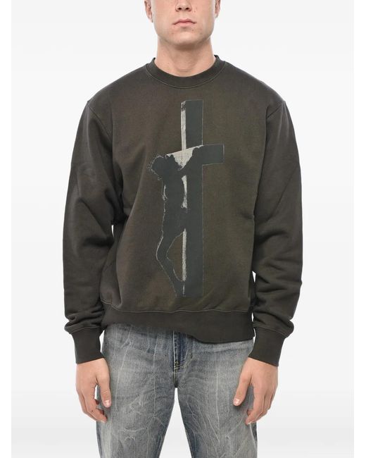 1989 STUDIO Gray Long-Sleeve Round-Neck Sweatshirt for men