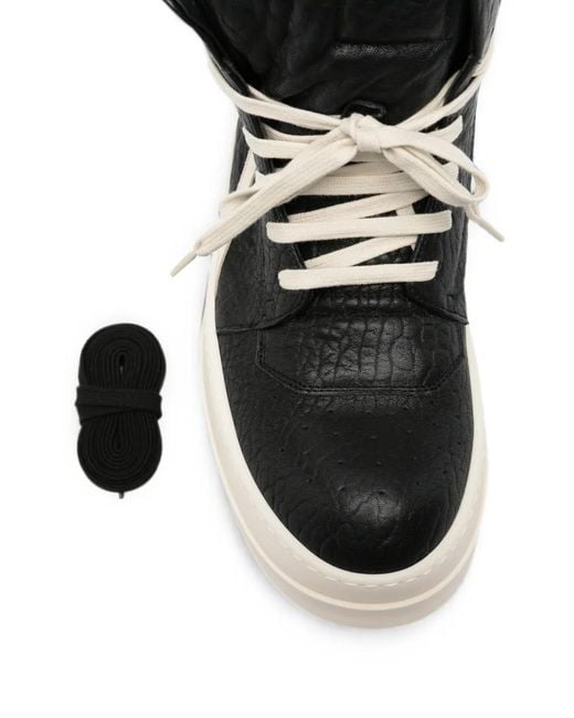 Rick Owens White Geobasket High-Top Sneakers for men