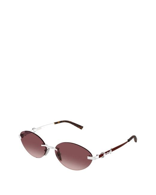 Gucci Metallic Round-Frame Sunglasses