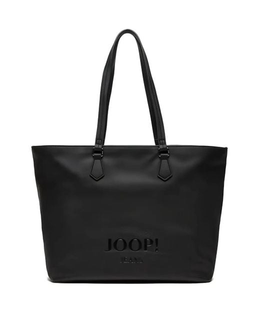 Joop! Black Lettera Embossed-Logo Tote Bag