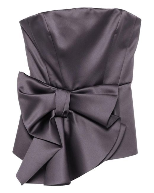 Viktor & Rolf Gray Bow-Detail Bustier Top