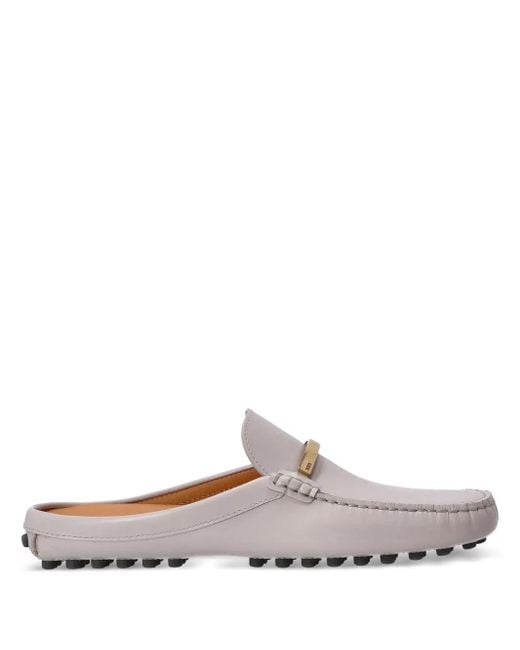 Tod's White Logo-Debossed Mules
