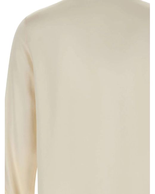 Eleventy White Buttoned Silk Shirt