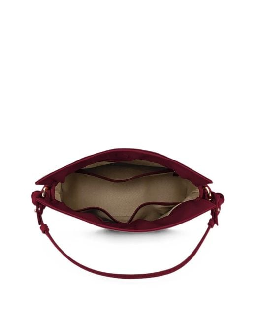 Esin Akan Red Midi Emma Drawstring Cross Body Bag