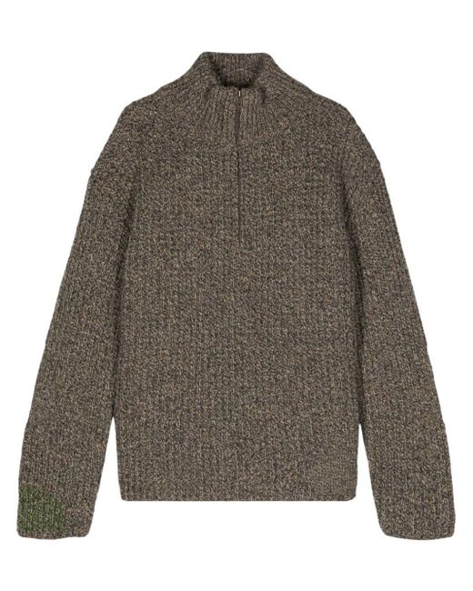 Maison Margiela Gray Speckle-knit Wool Blend Jumper for men