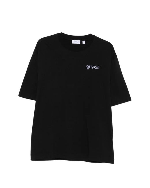 Off-White c/o Virgil Abloh Black Logo-Embroidered T-Shirt for men
