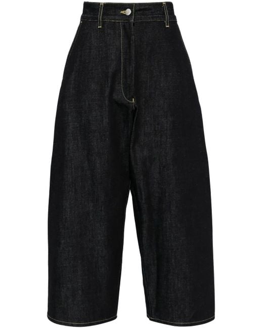 Studio Nicholson クロップド ワイドジーンズ Blue