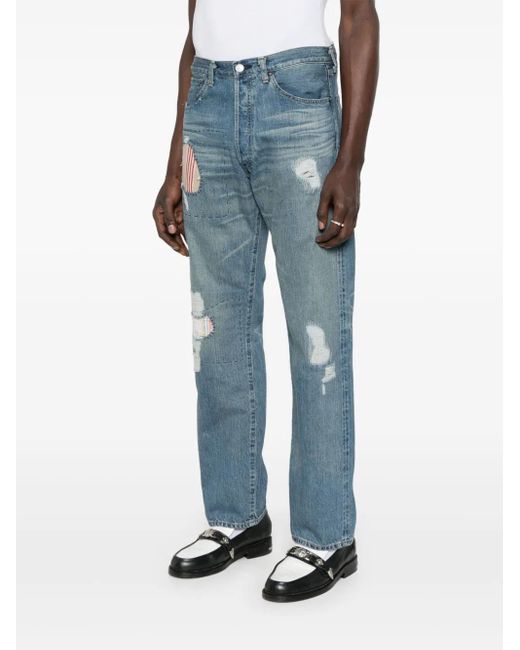 Junya Watanabe Blue Patch-Detail Jeans for men