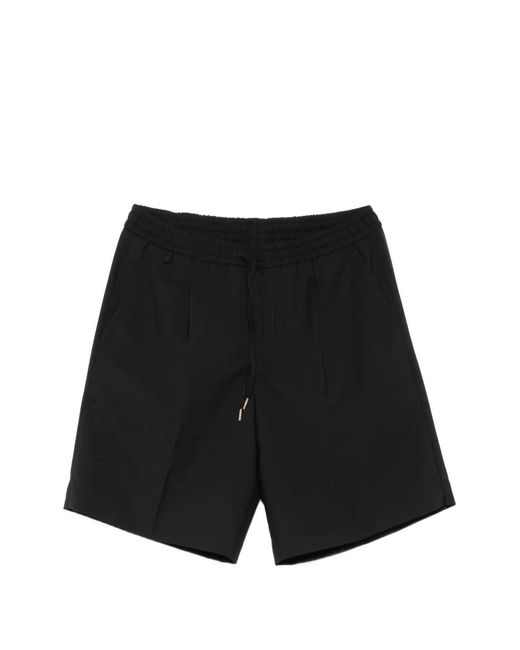 Briglia 1949 Black Pleated Drawstring Shorts for men