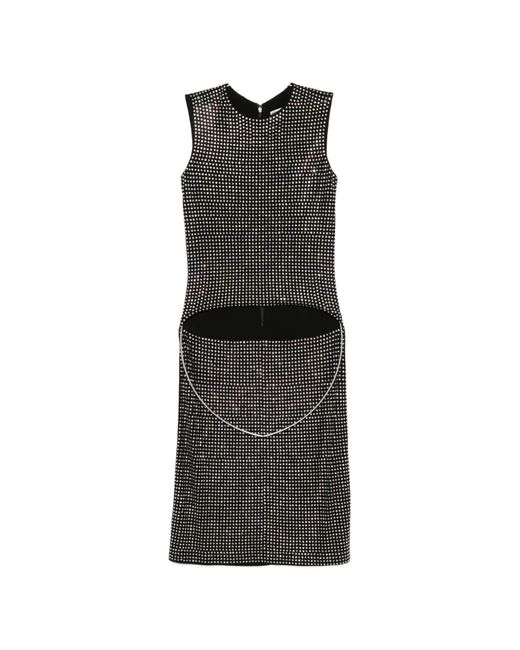 Alexander Wang Black Crystal-Embellished Asymmetric Top