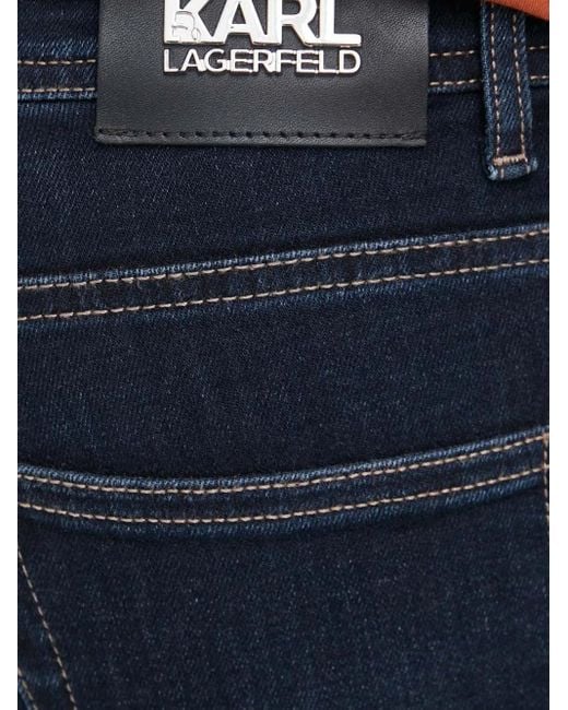 Karl Lagerfeld Blue Logo Patch Jeans for men