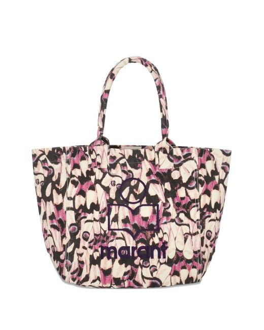 Borsa Tote Con Stampa Farfalle di Isabel Marant in Pink