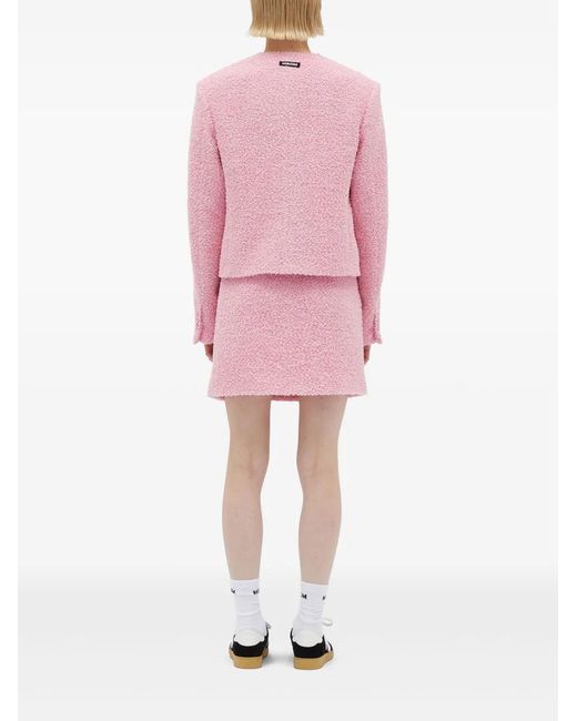 MSGM Pink Textured-Knit Jacket